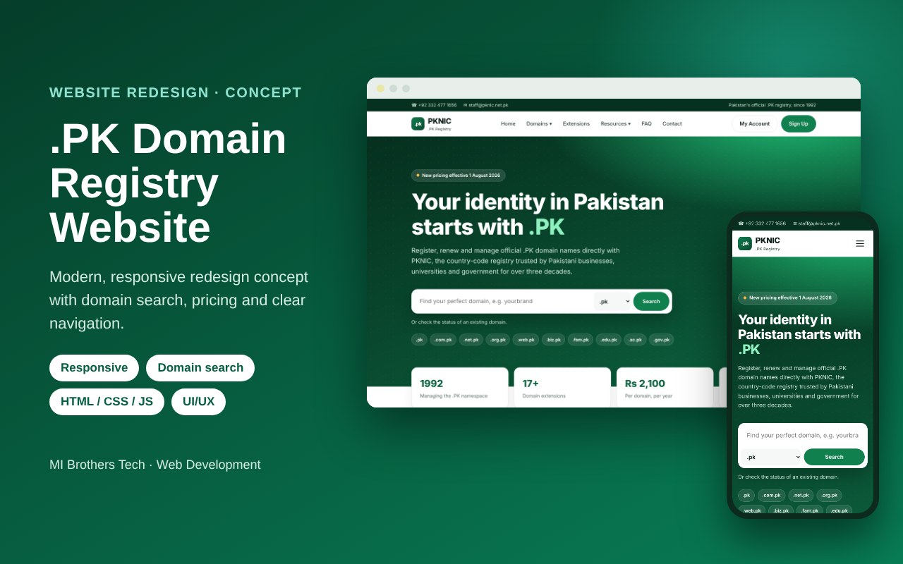.PK Domain Registry Website Redesign — project cover